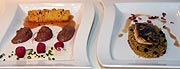 "Dorade mit Jasminblüten und Piment auf Piniencouscous und Rosenessigglace" plus Dessert "Gebratene Ananas mit Tonkabohnen-Mousse" (Foto: Martin Schmitz)